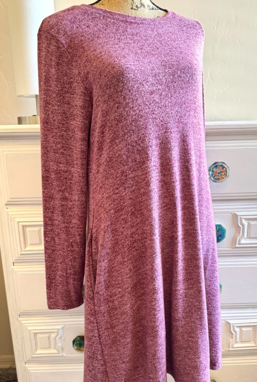NWT Ofeefan Dress Women Long Sleeve Casual Sweatshirt Pullover Pink XL